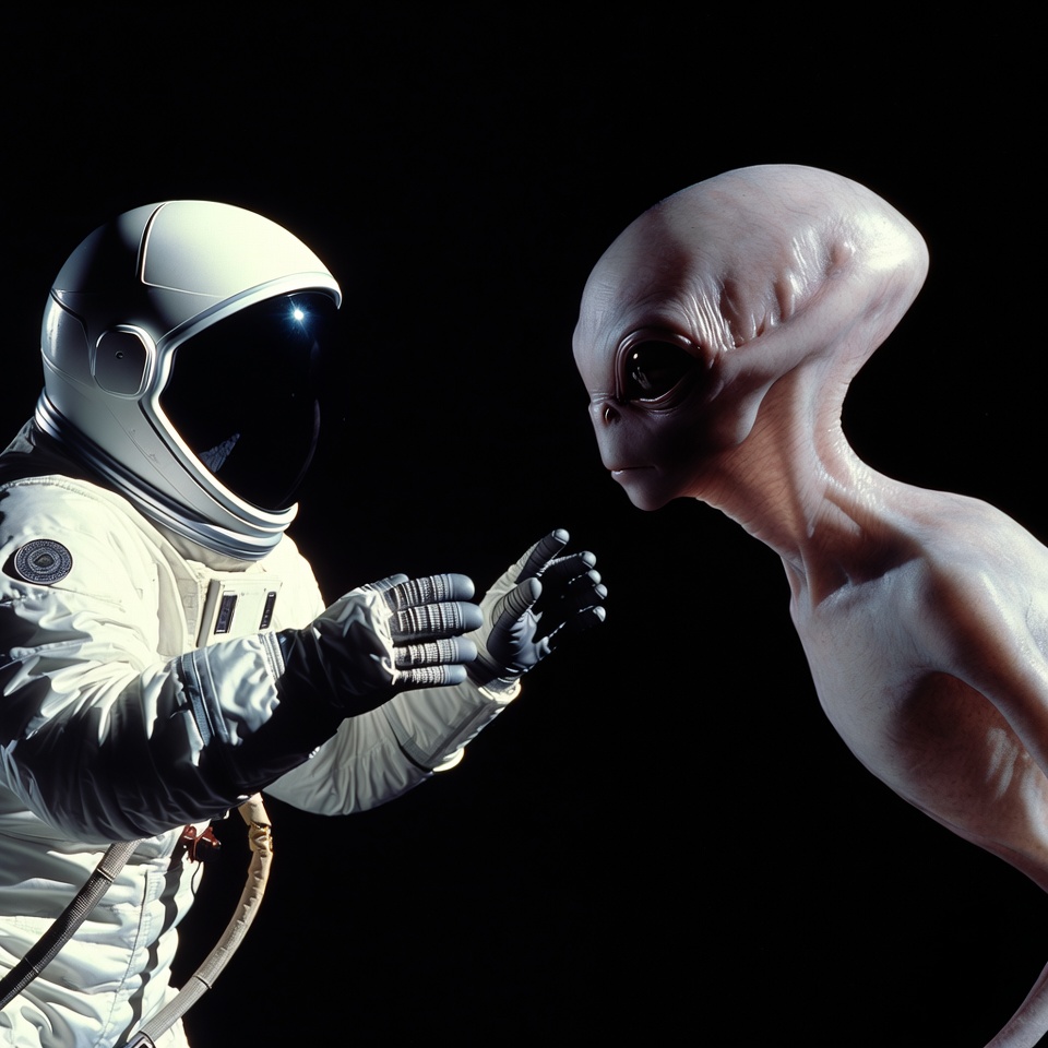 Astronaut Meeting Alien Astronaut Meeting Alien