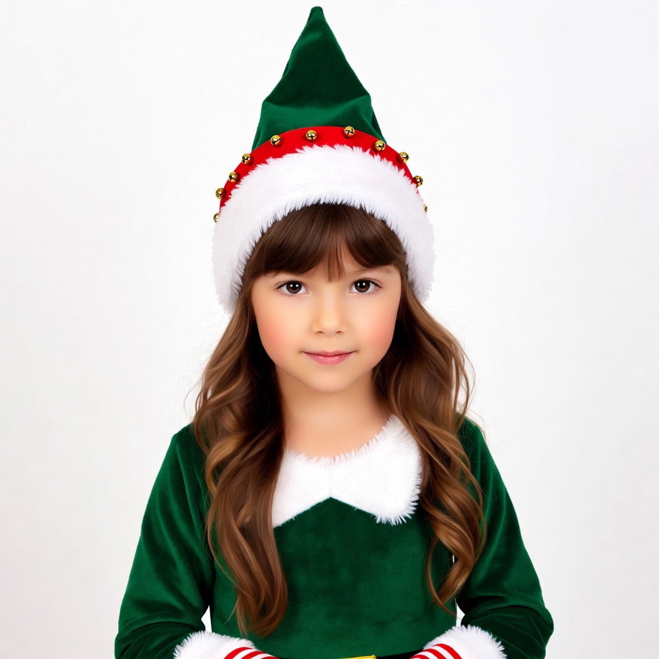 Girl in green elf costume Girl in green elf costume