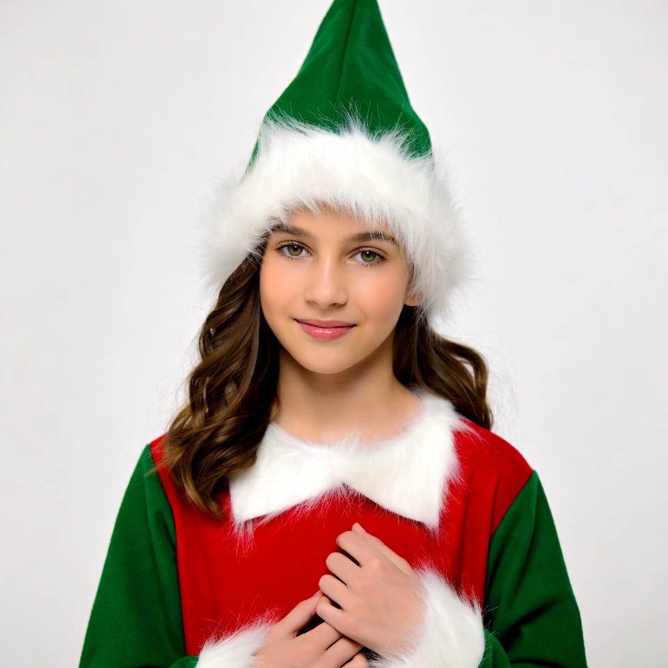 Girl in green elf costume Girl in green elf costume
