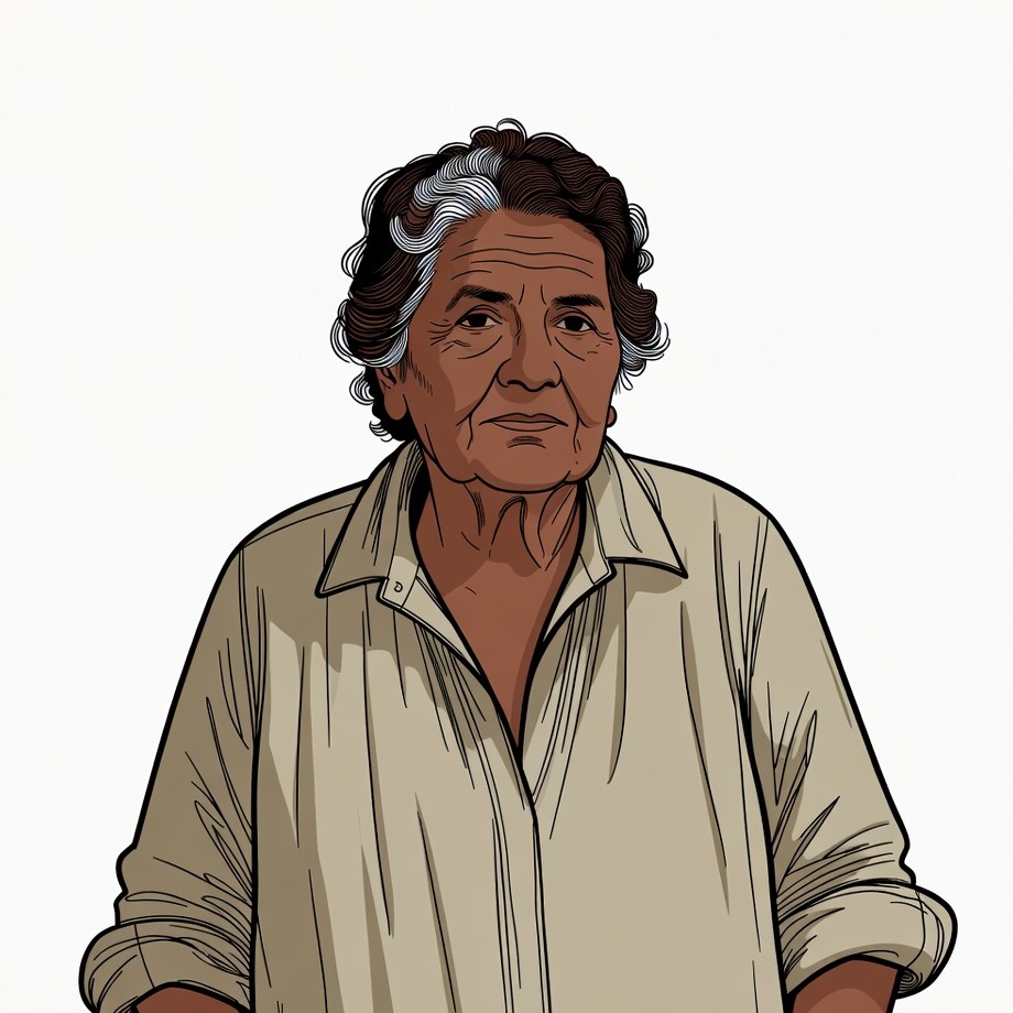 Elderly Indigenous woman illustration Elderly Indigenous woman illustration
