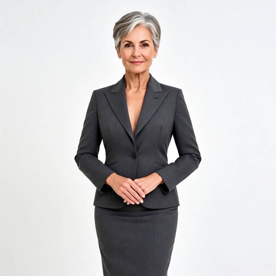 Elegant woman in gray suit Elegant woman in gray suit