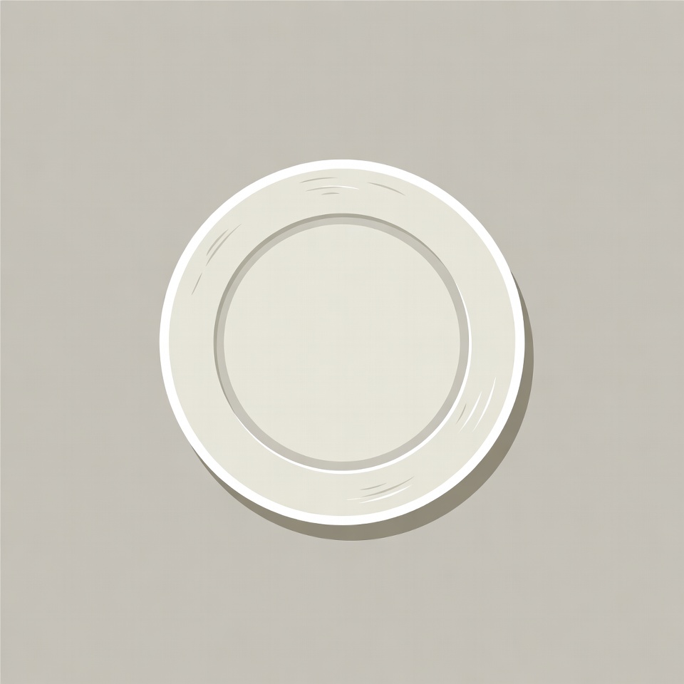White Plate on Gray Background White Plate on Gray Background