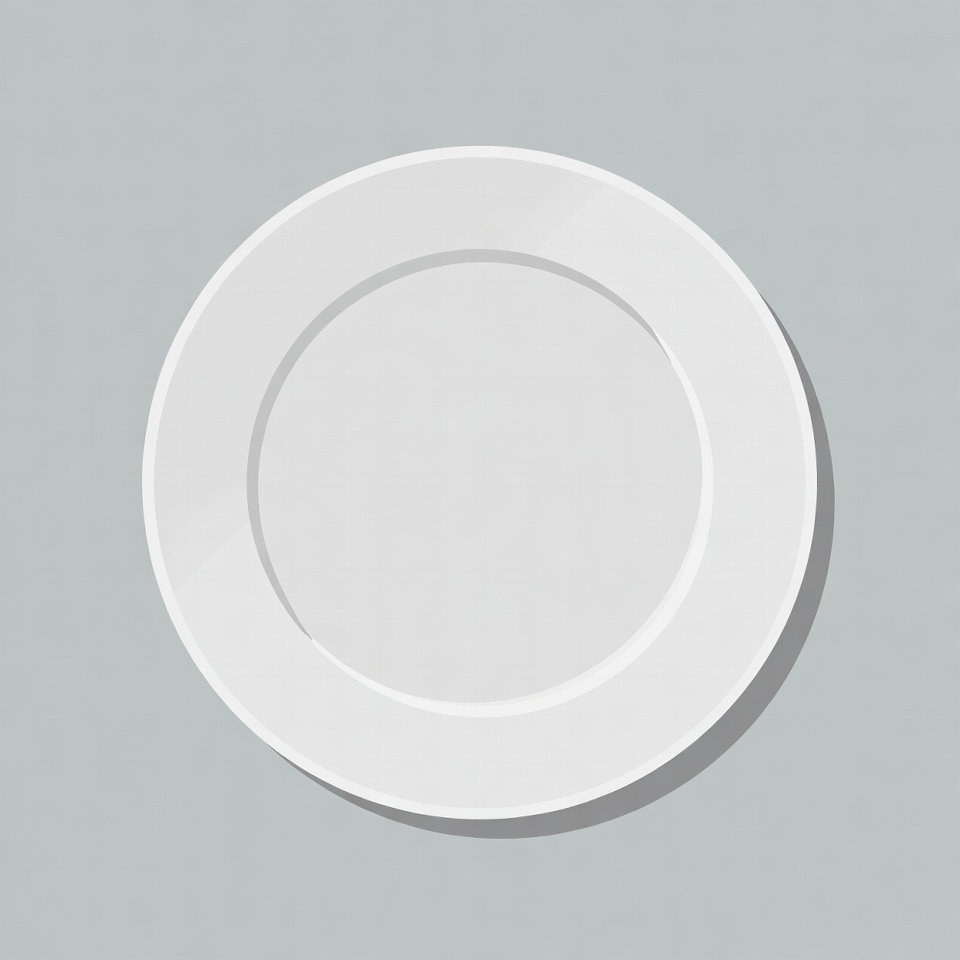 White plate on gray background White plate on gray background