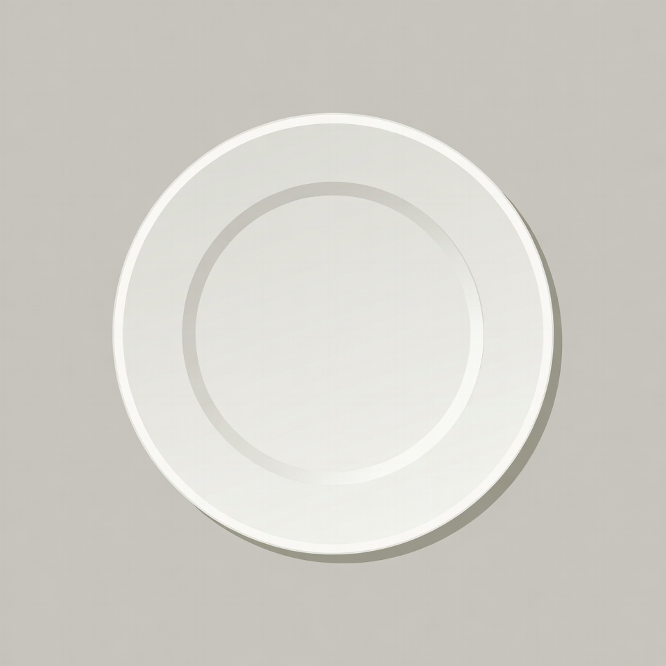 White Plate on Gray Background White Plate on Gray Background