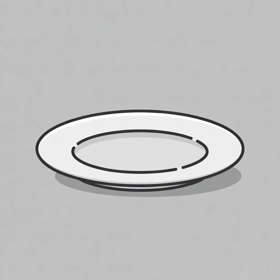 White plate on gray background White plate on gray background