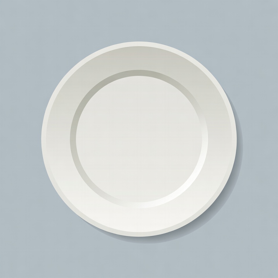 White plate on gray background White plate on gray background
