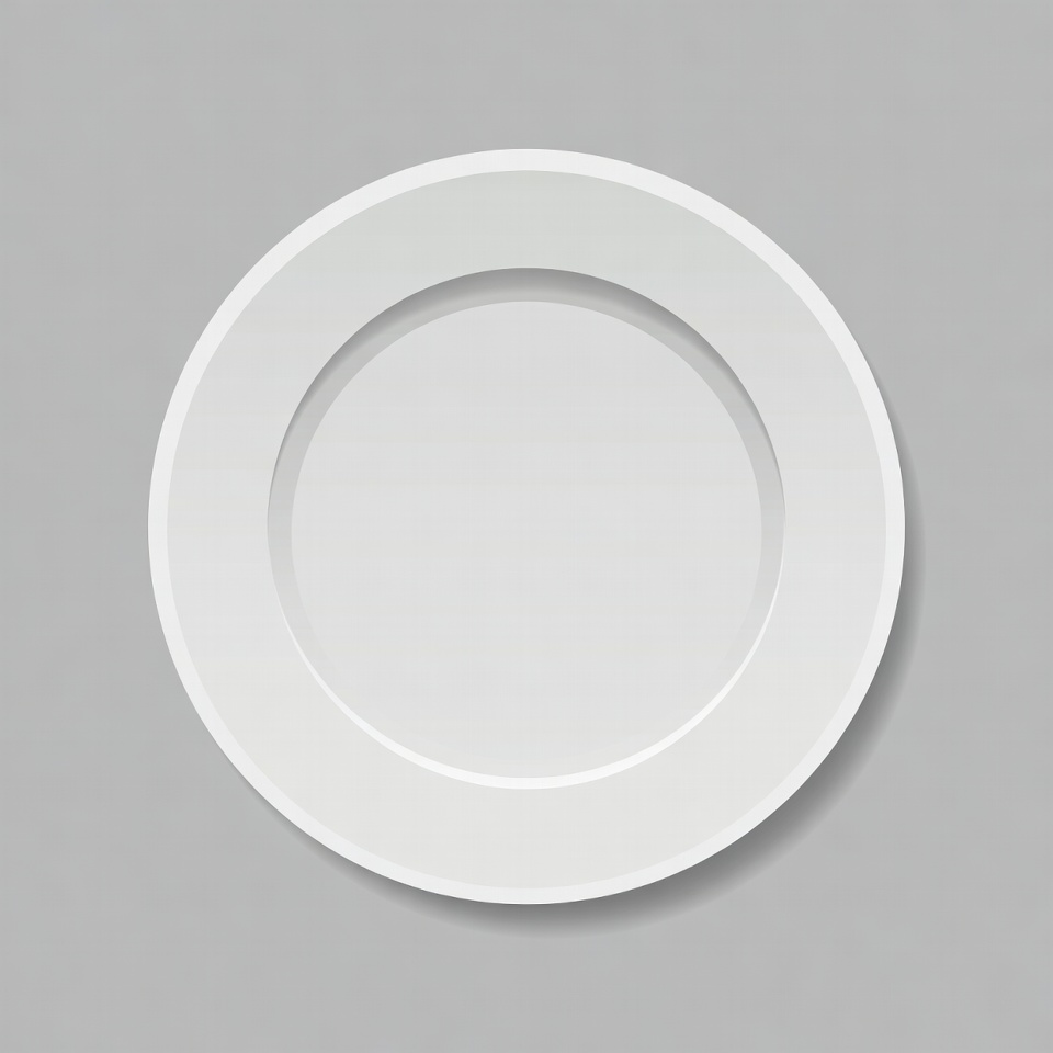 White plate on gray background White plate on gray background