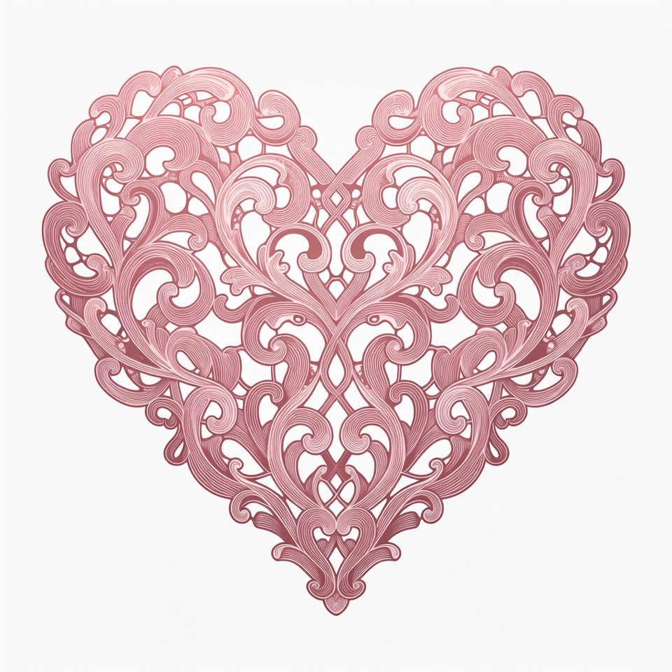 Pink Lace Heart Illustration Pink Lace Heart Illustration