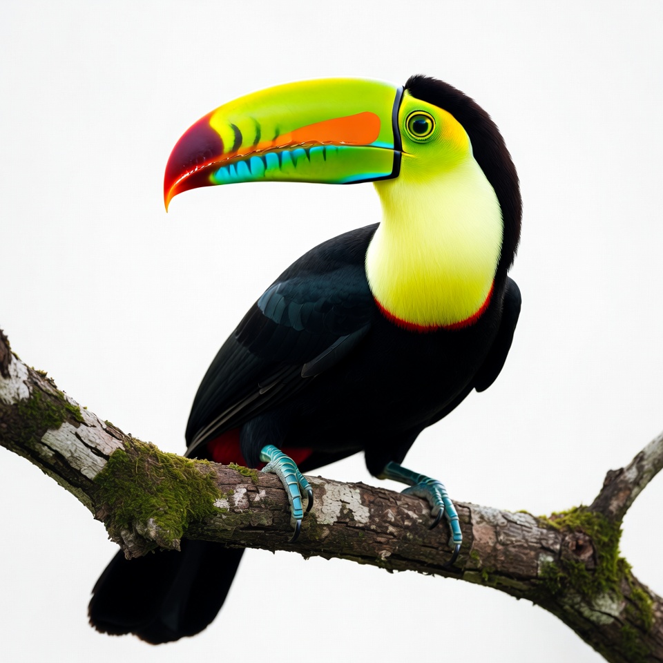 Colorful Toucan Perched on Branch Colorful Toucan Perched on Branch