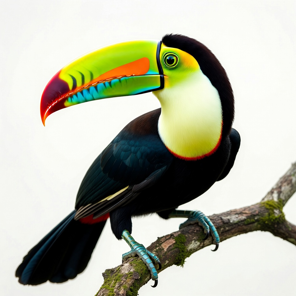 Colorful Toucan Perched on Branch Colorful Toucan Perched on Branch