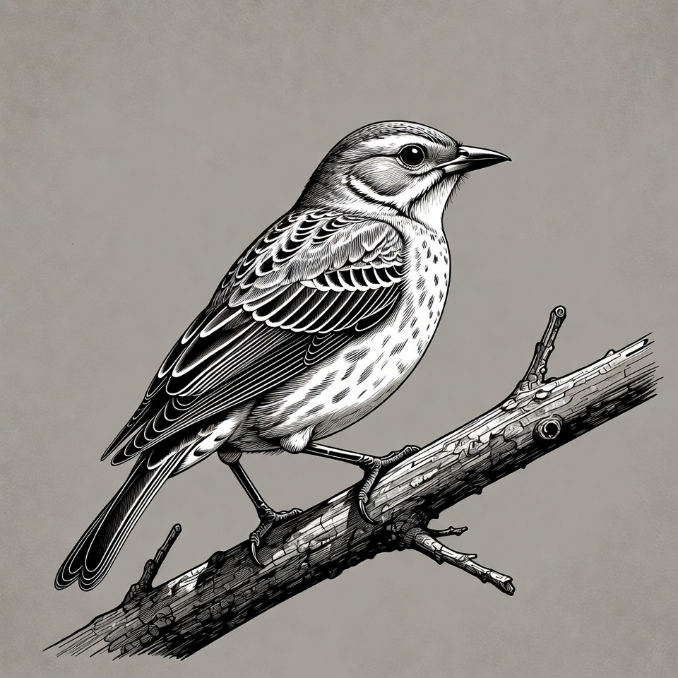 Fieldfare bird on branch Fieldfare bird on branch