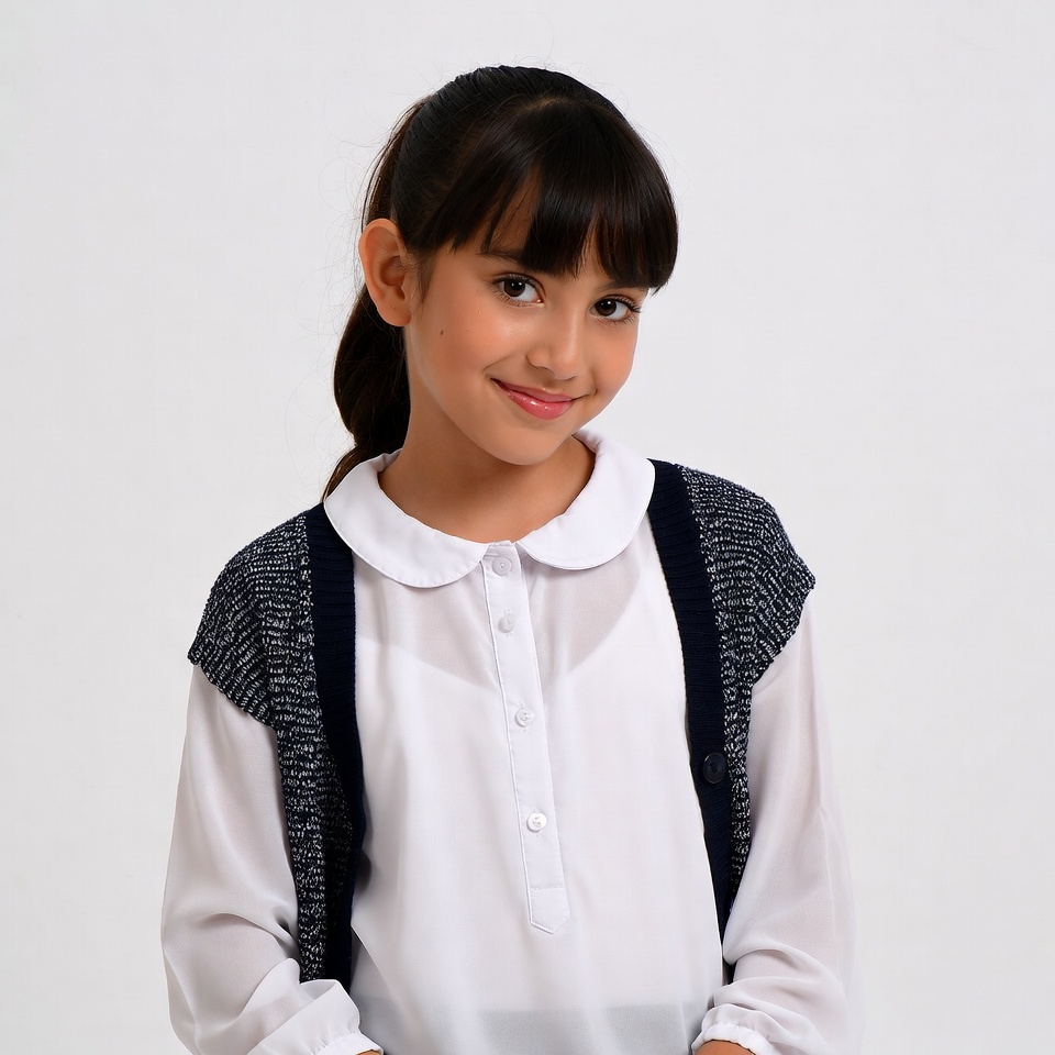 Asian girl in school uniform smiling Asian girl in school uniform smiling