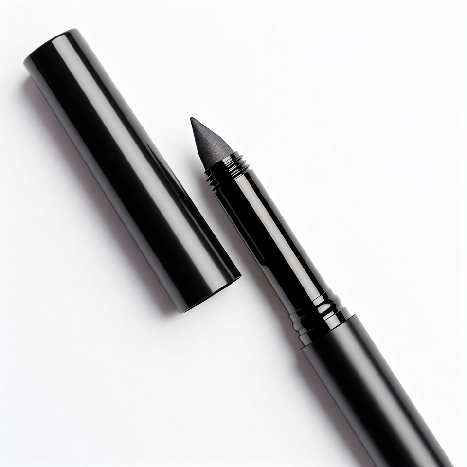 Black eyeliner pencil open Black eyeliner pencil open