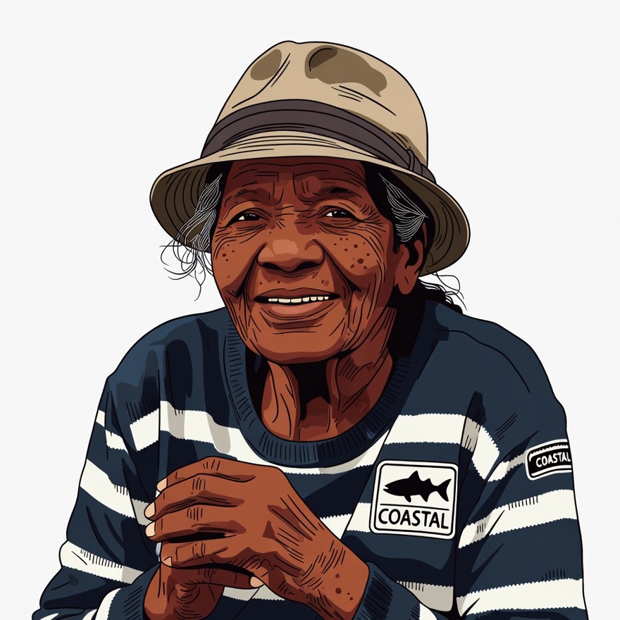 Elderly Indigenous woman smiling in hat Elderly Indigenous woman smiling in hat