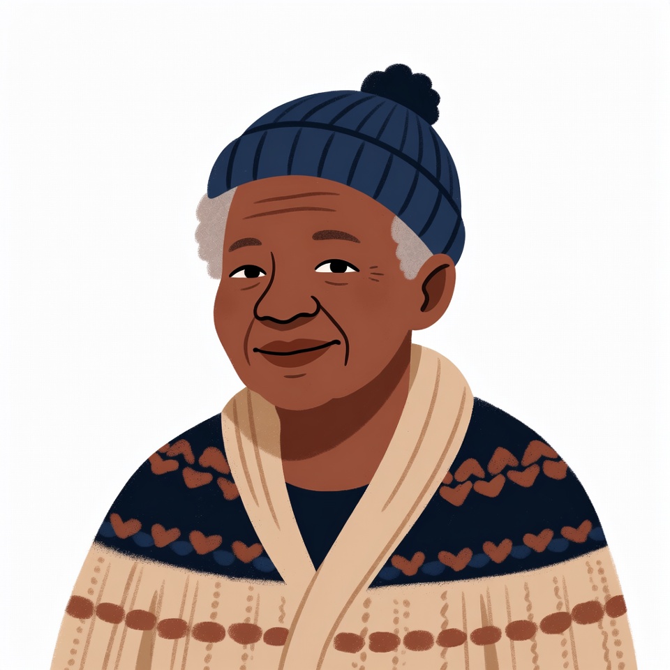 Elderly African-American woman in knit hat Elderly African-American woman in knit hat