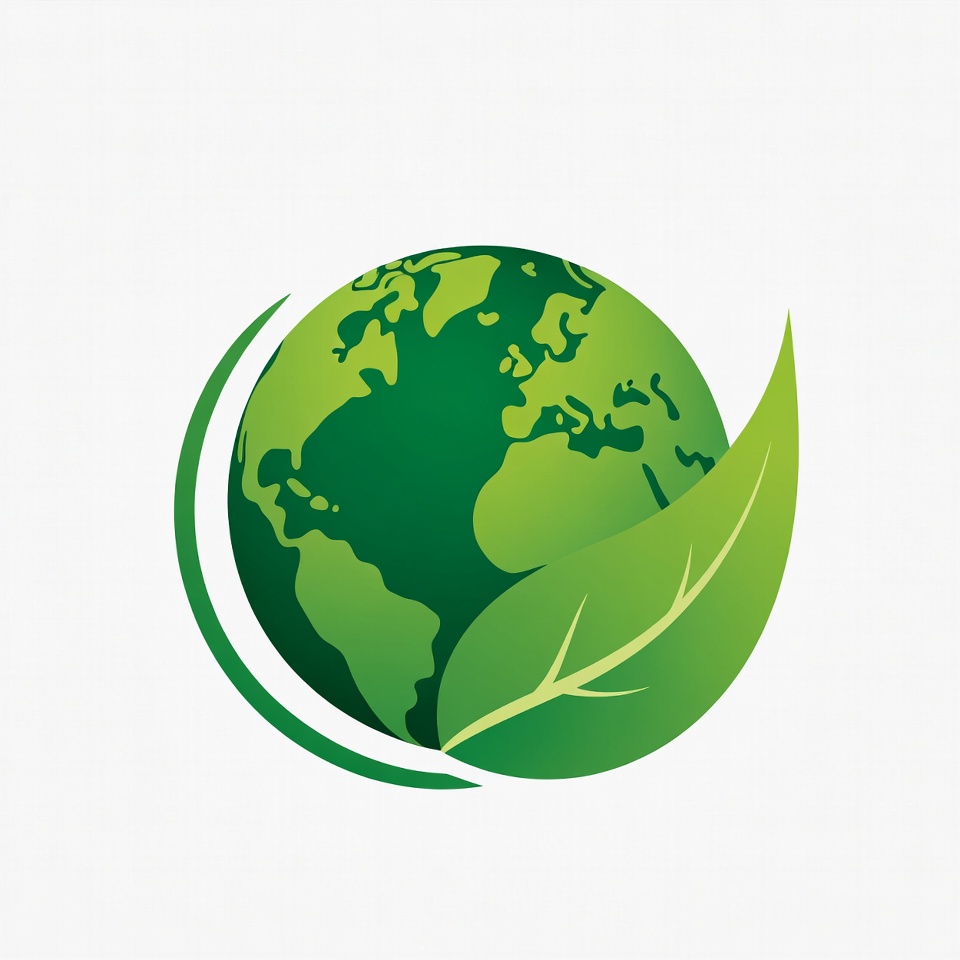 Earth Globe with Green Leaf Earth Globe with Green Leaf