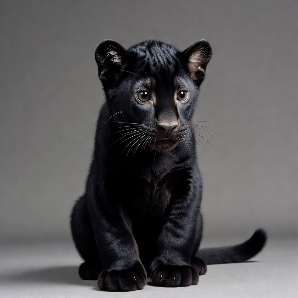 Cute black panther cub Cute black panther cub