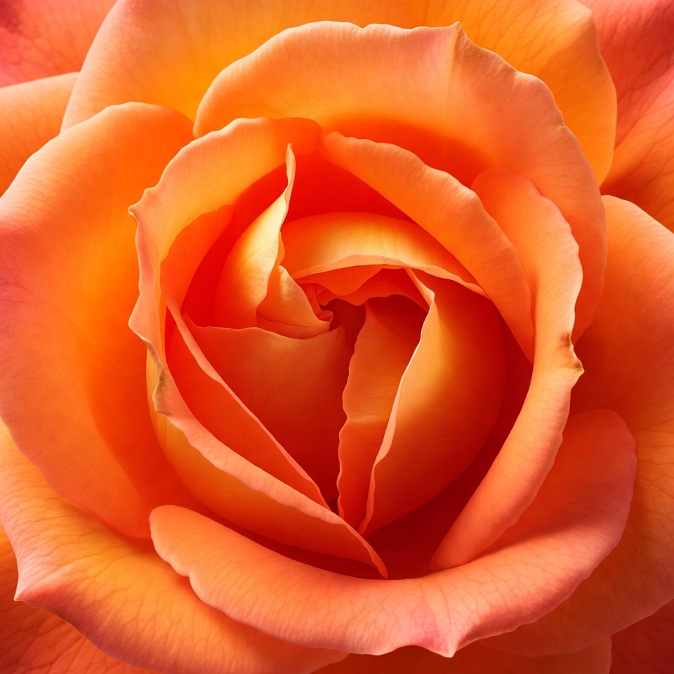 Closeup Orange Rose Bloom Closeup Orange Rose Bloom