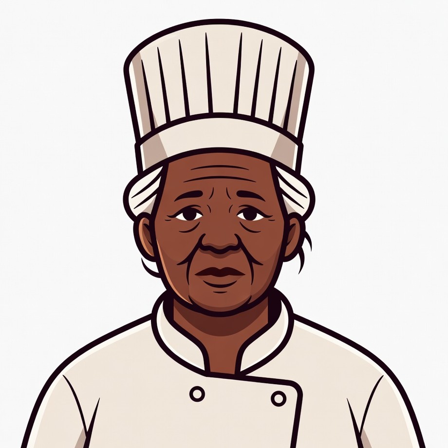 Elderly African-American woman chef illustration Elderly African-American woman chef illustration