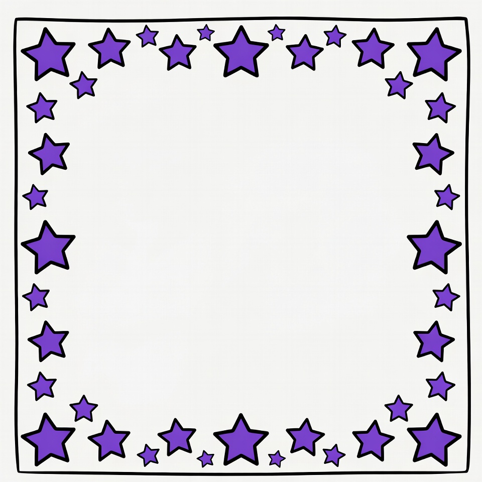 Purple Star Border Frame Purple Star Border Frame