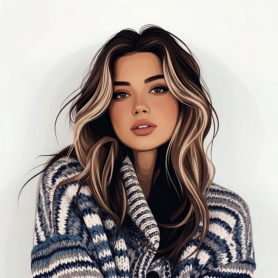 Beautiful woman with wavy brown hair Beautiful woman with wavy brown hair