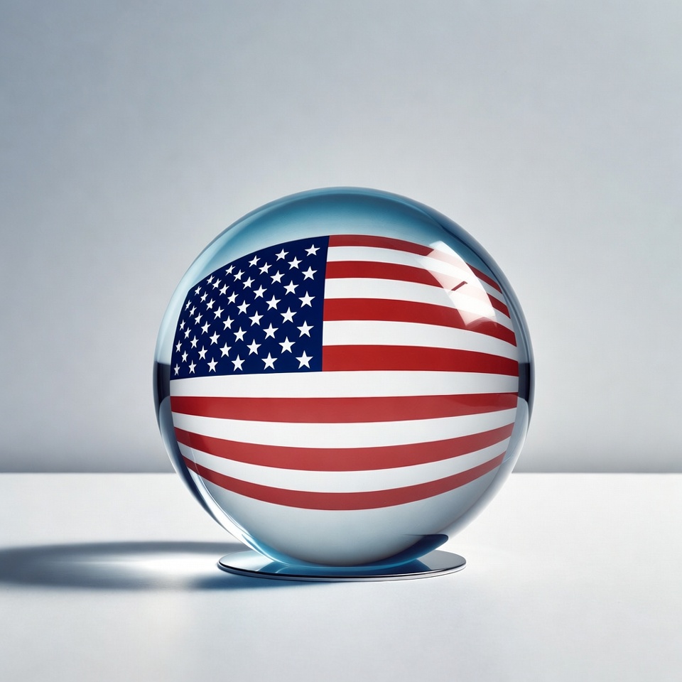 American Flag in Glass Globe American Flag in Glass Globe
