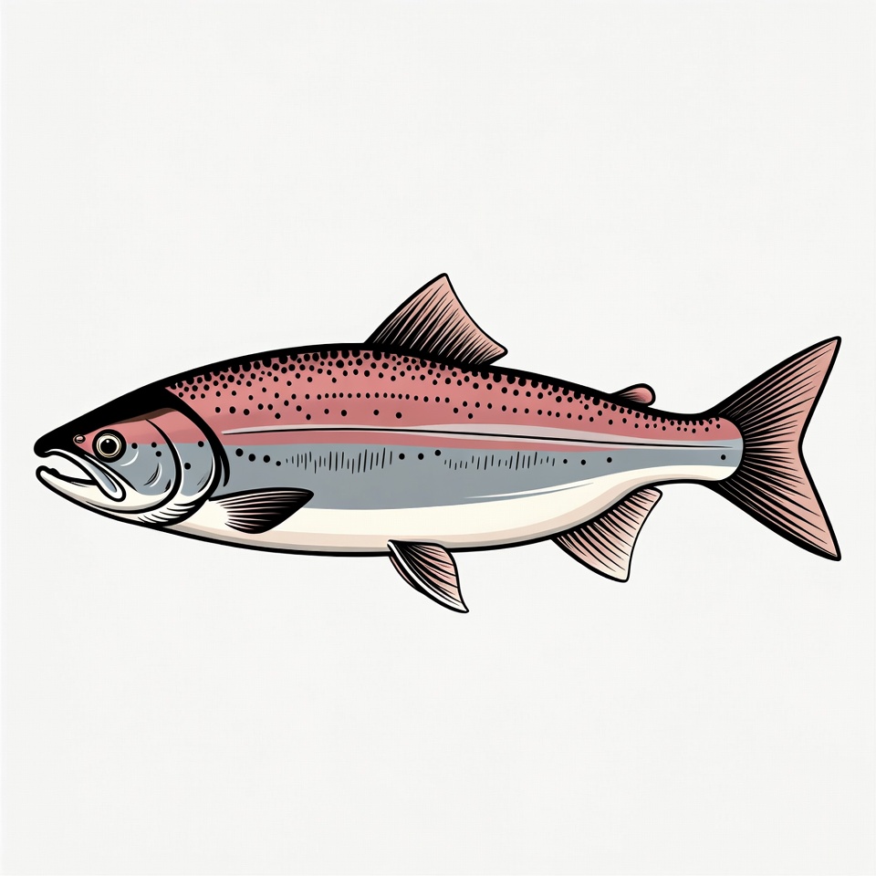Rainbow Trout Fish Illustration Rainbow Trout Fish Illustration