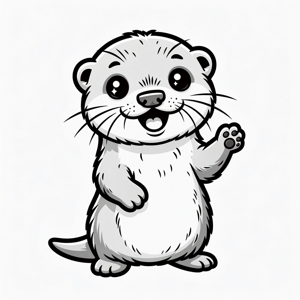 Cute Otter Waving Hello Cute Otter Waving Hello