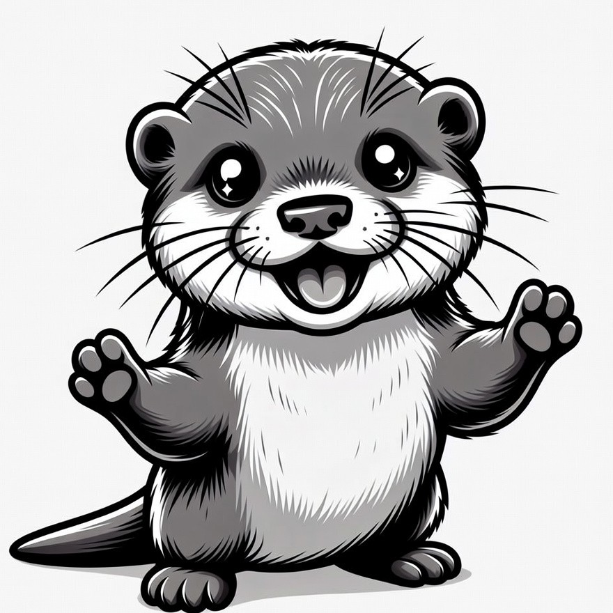 Cute baby otter waving Cute baby otter waving