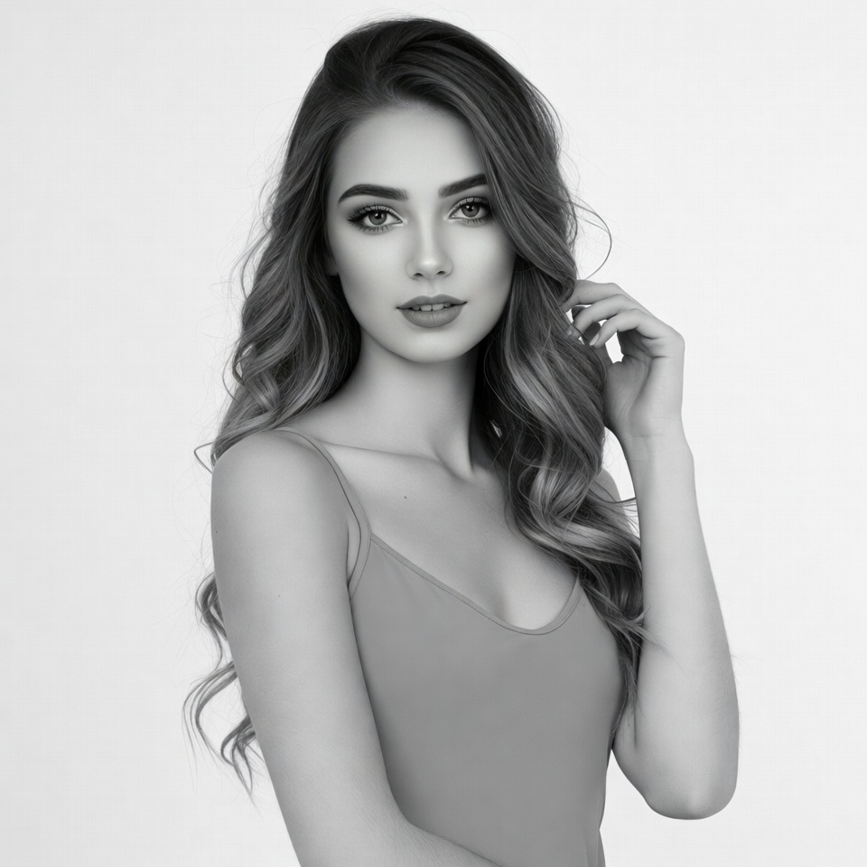 Beautiful woman with long wavy hair Beautiful woman with long wavy hair