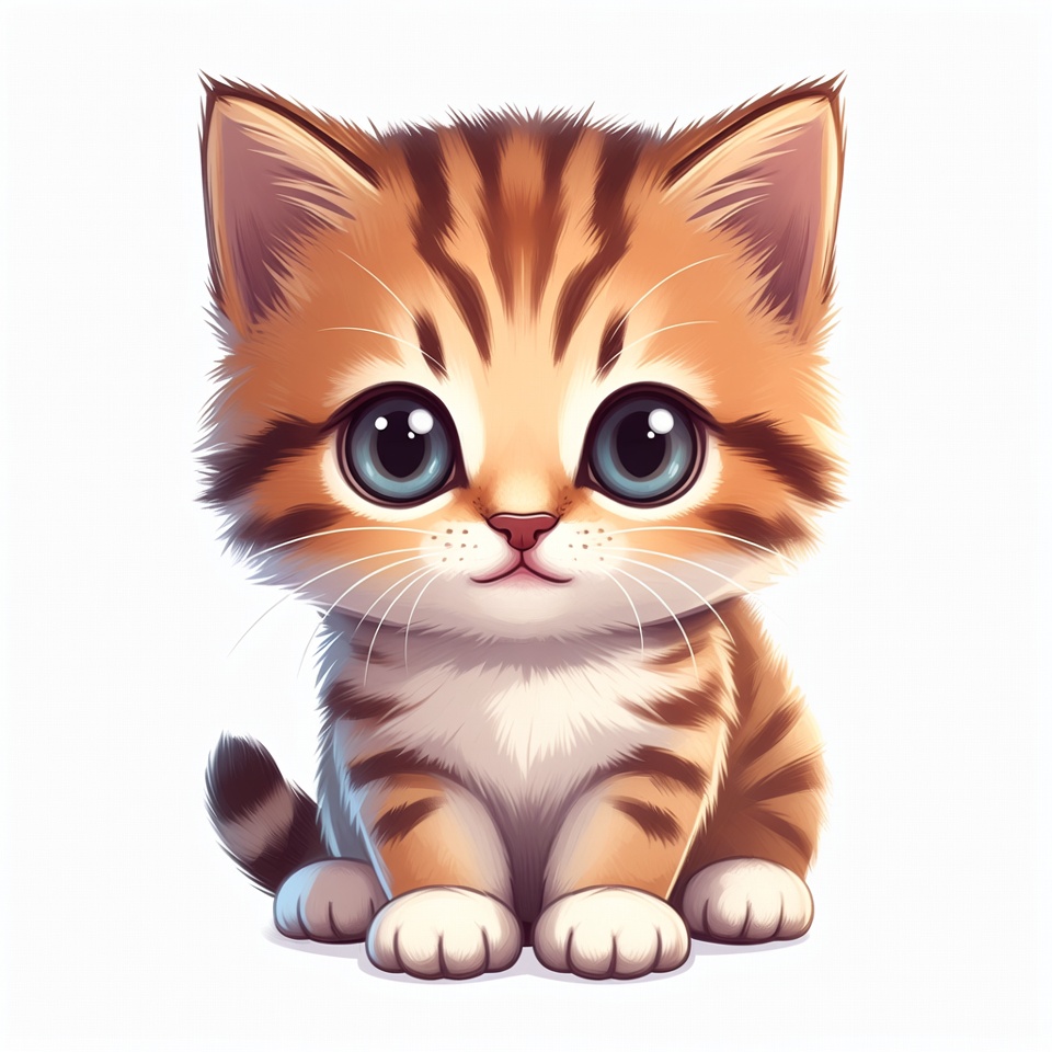 Cute tabby kitten illustration Cute tabby kitten illustration