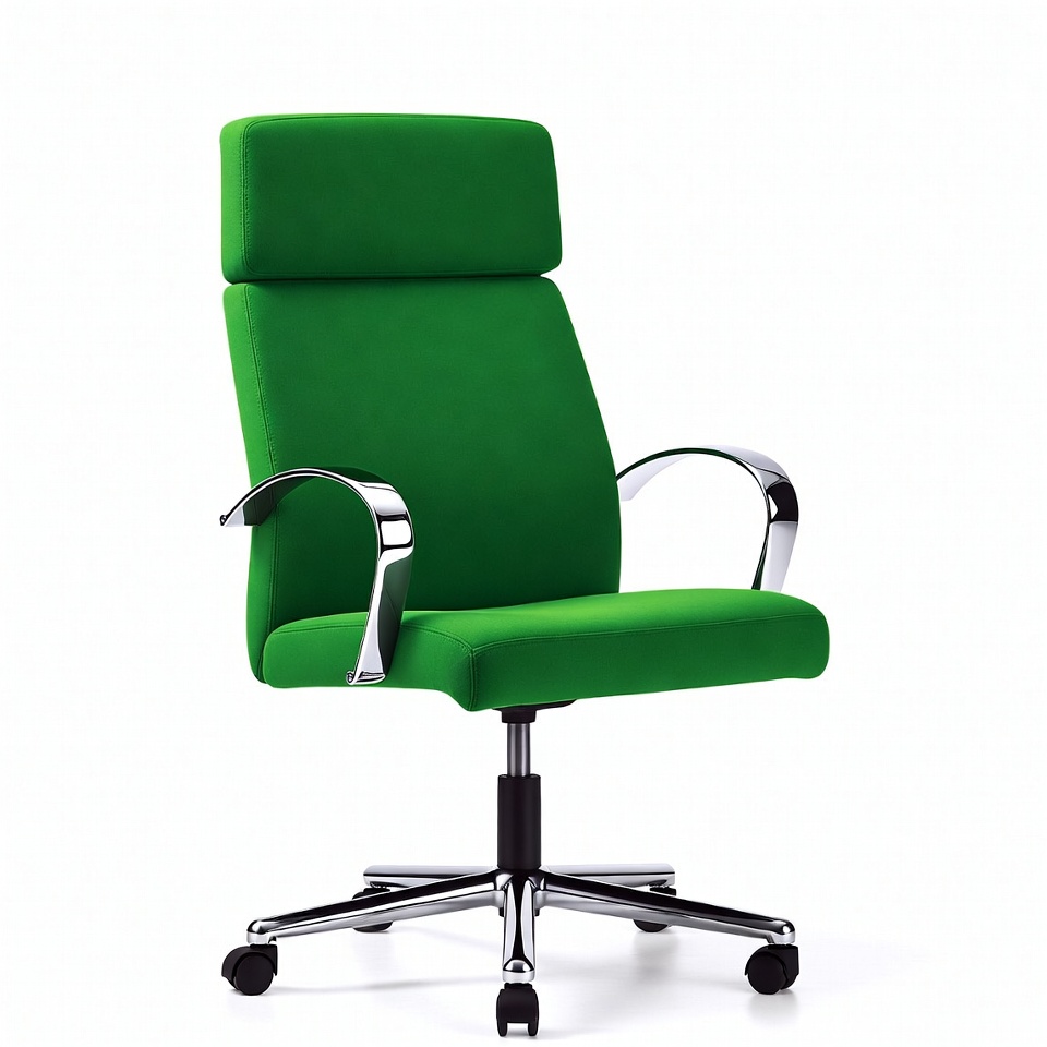 Green office chair on white background Green office chair on white background