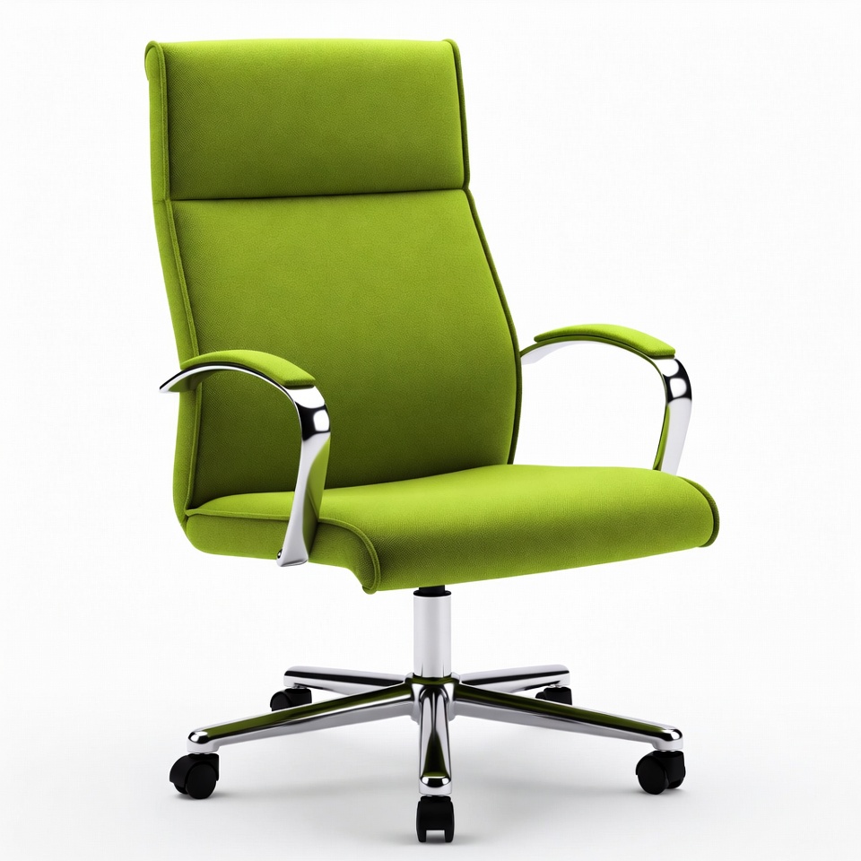 Green office chair on white background Green office chair on white background