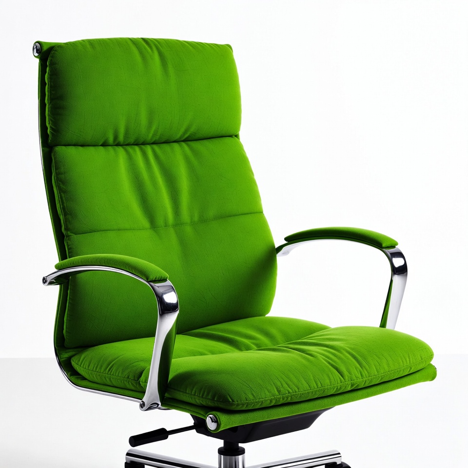 Green office chair on white background Green office chair on white background