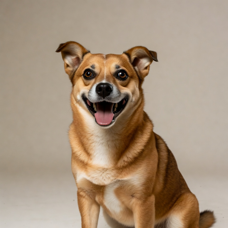 Smiling brown dog sitting Smiling brown dog sitting