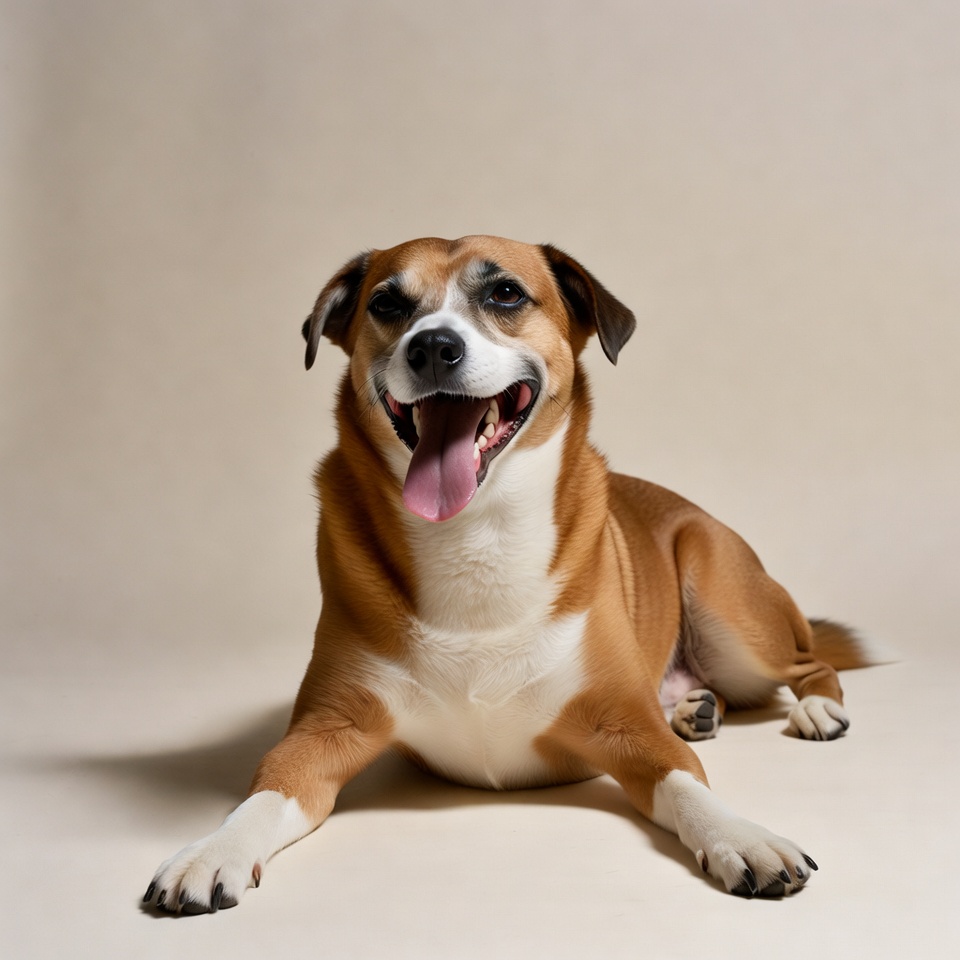 Happy Boxer Dog Smiling on White Background Happy Boxer Dog Smiling on White Background