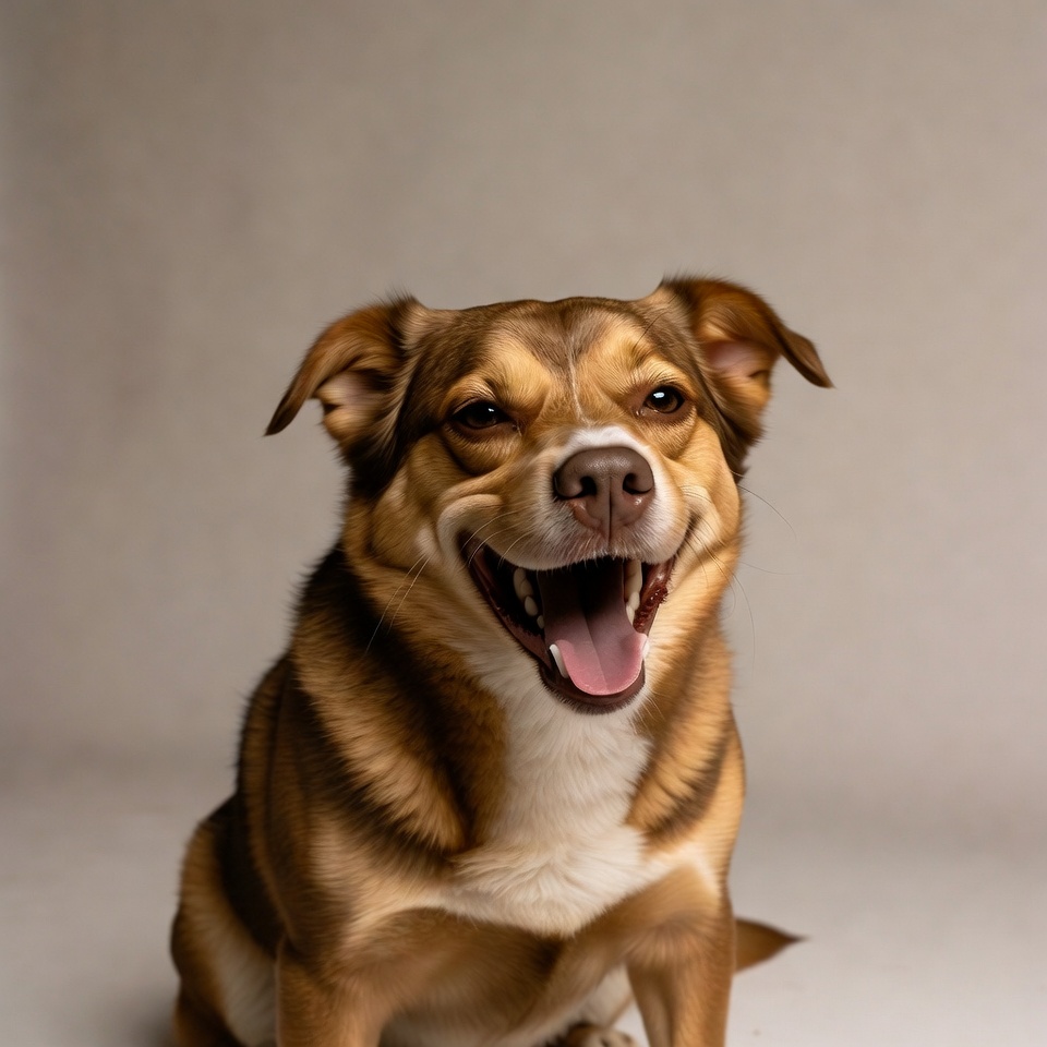 Smiling brown mixed breed dog Smiling brown mixed breed dog