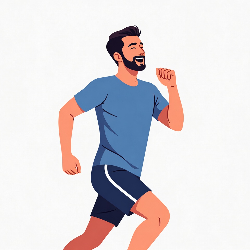 Man running in blue athletic wear Man running in blue athletic wear