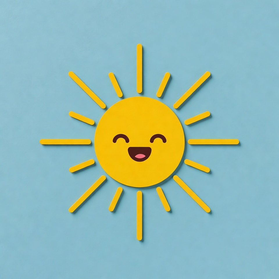 Smiling yellow sun illustration Smiling yellow sun illustration