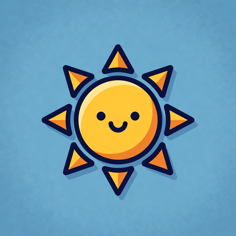 Cute Smiling Sun Illustration Cute Smiling Sun Illustration