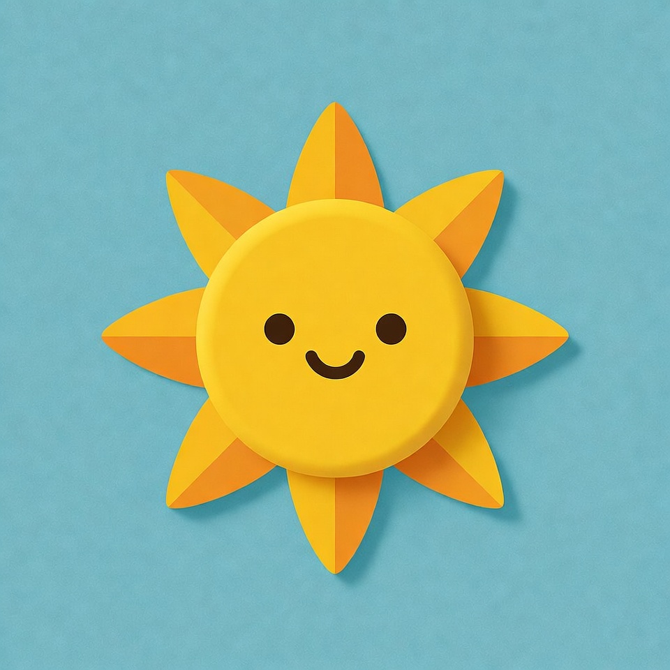 Cute Smiling Sun Illustration Cute Smiling Sun Illustration