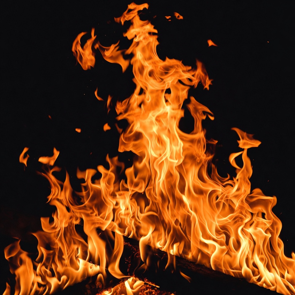 Burning Flames on Black Background Burning Flames on Black Background