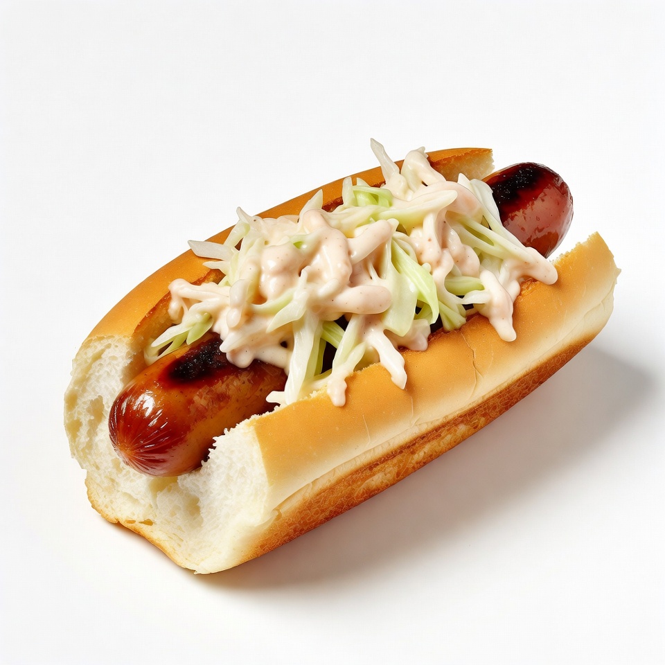 Hot dog with coleslaw Hot dog with coleslaw