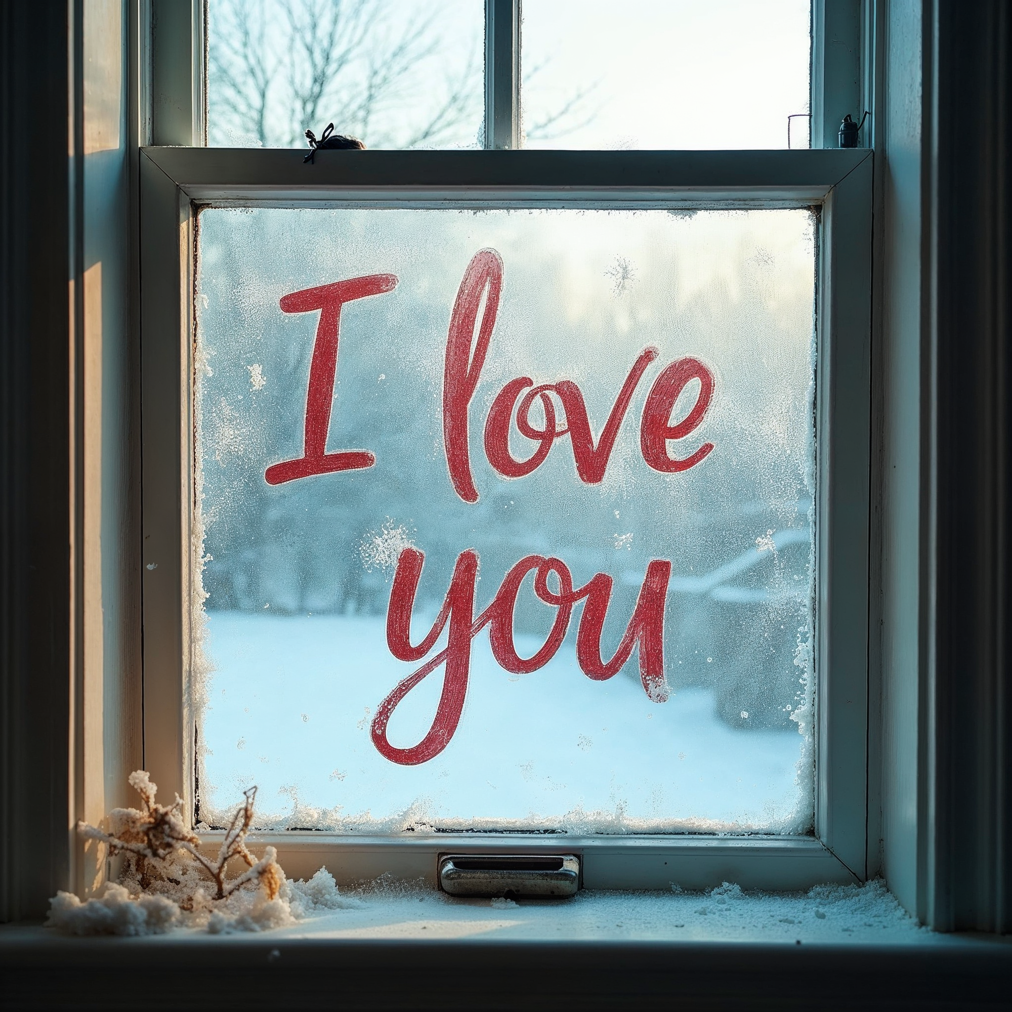 I Love You on Frosty Window I Love You on Frosty Window