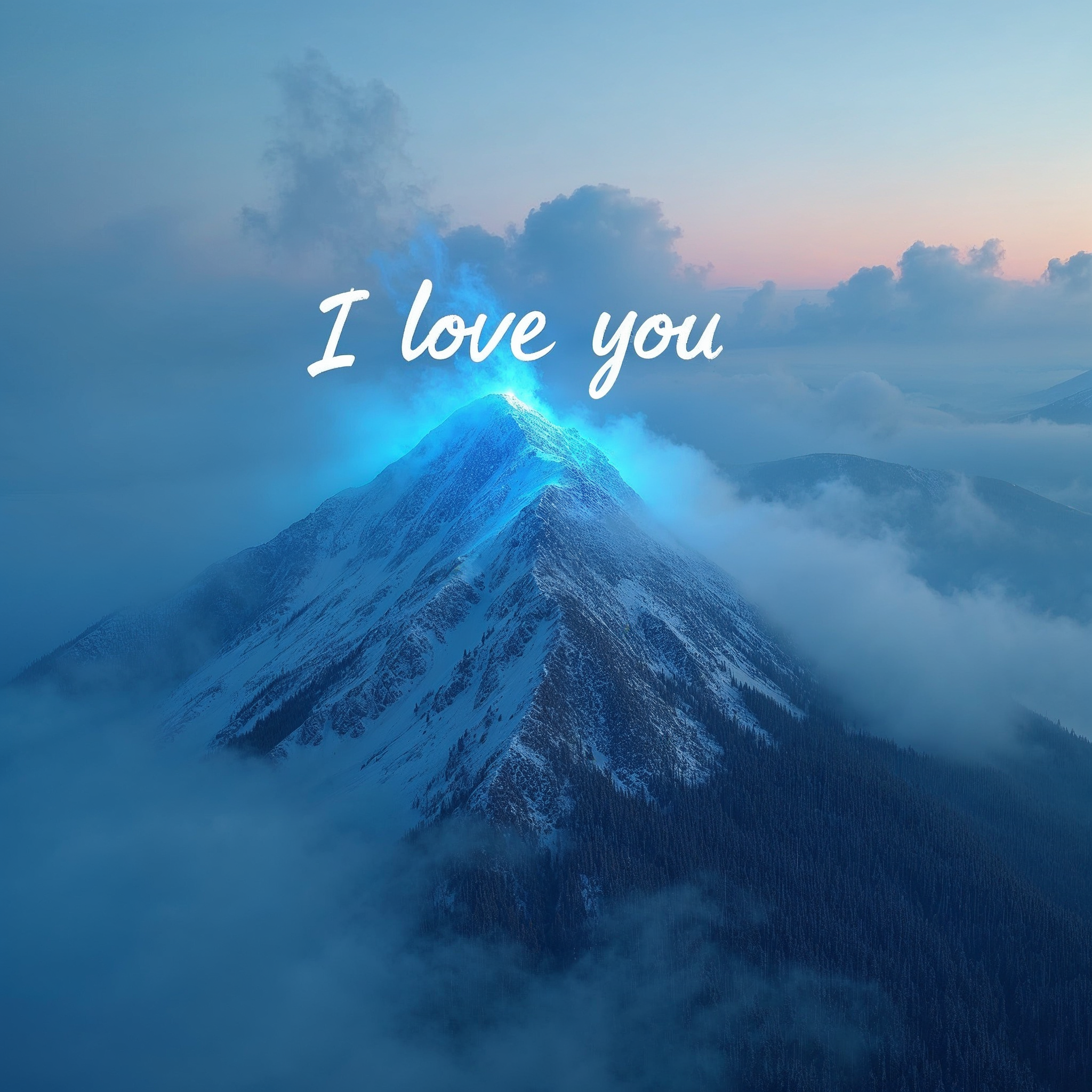 I Love You on Snowy Mountain Peak I Love You on Snowy Mountain Peak