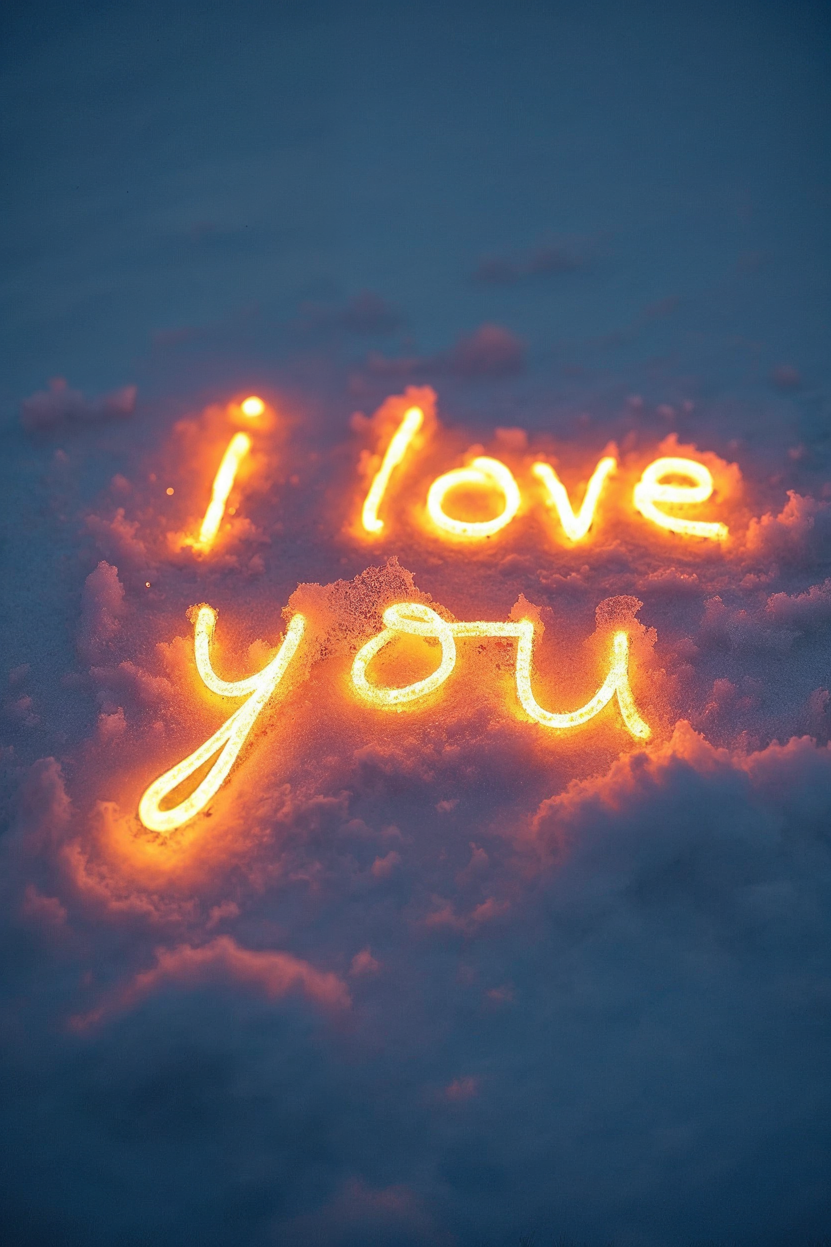 I Love You in glowing clouds I Love You in glowing clouds