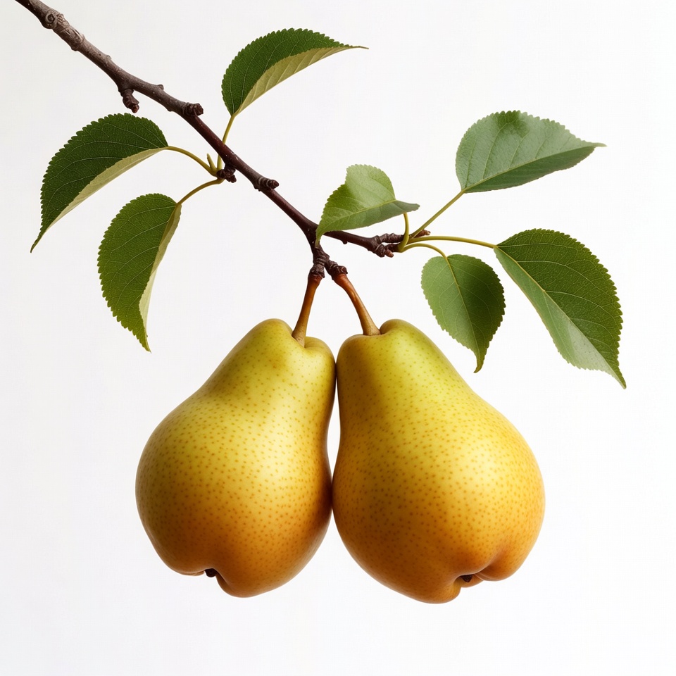 Two Pears Hanging on Branch Two Pears Hanging on Branch