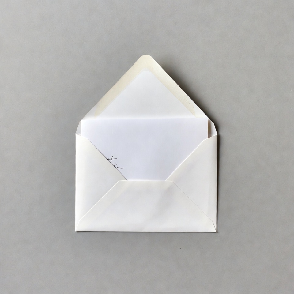 Open White Envelope with Blank Card Open White Envelope with Blank Card