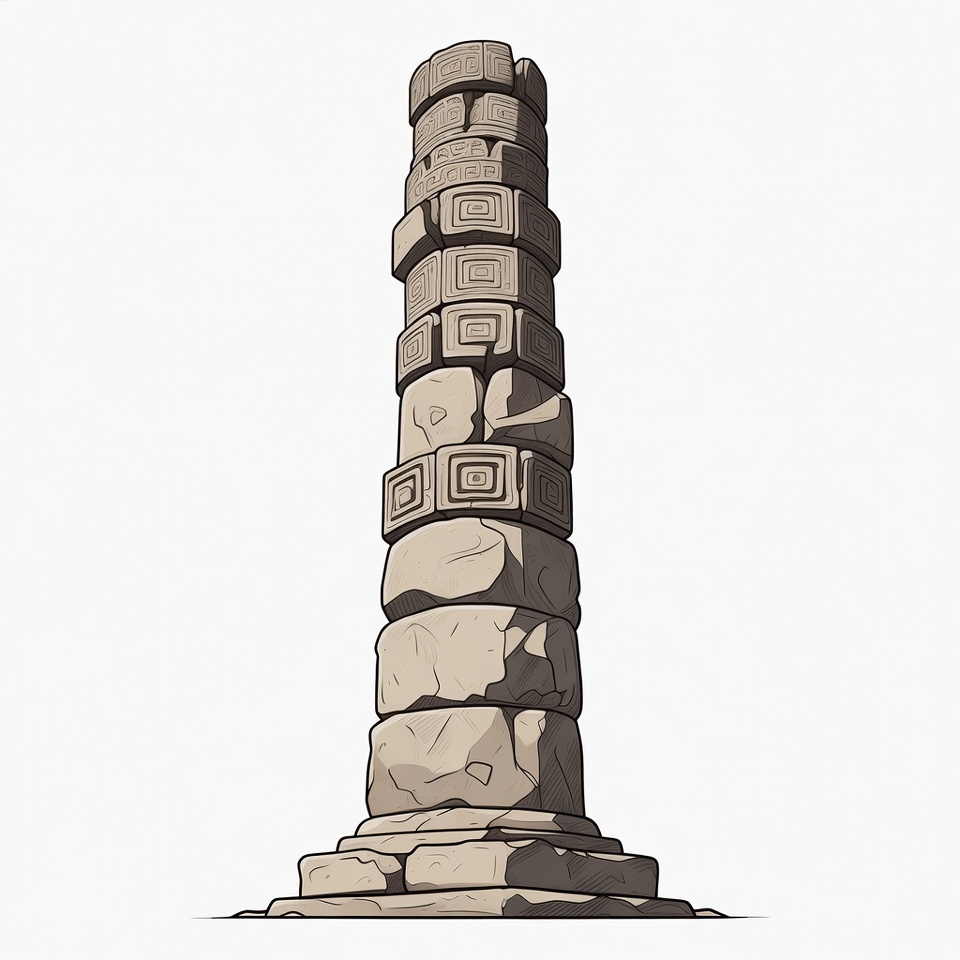 Ancient Stone Column Illustration Ancient Stone Column Illustration