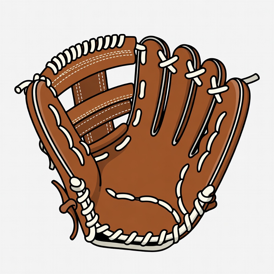 Brown baseball glove illustration Brown baseball glove illustration